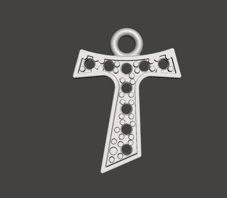Tau cross jewelry pedant 3D model_5