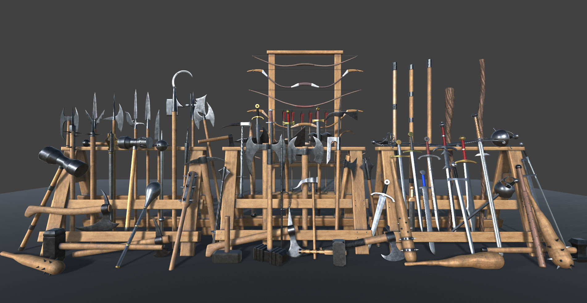 Medieval Weapons Collection Vol1 Low-poly 3D model_2