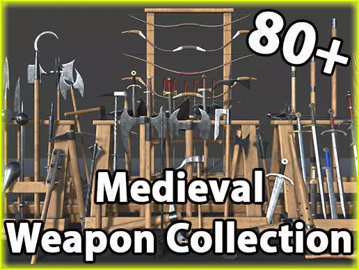 Medieval Weapons Collection Vol1 Low-poly 3D model_0