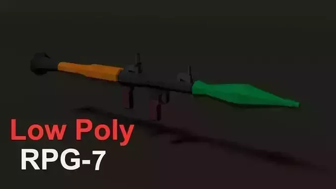 Low Poly RPG-7 orange and rifle
