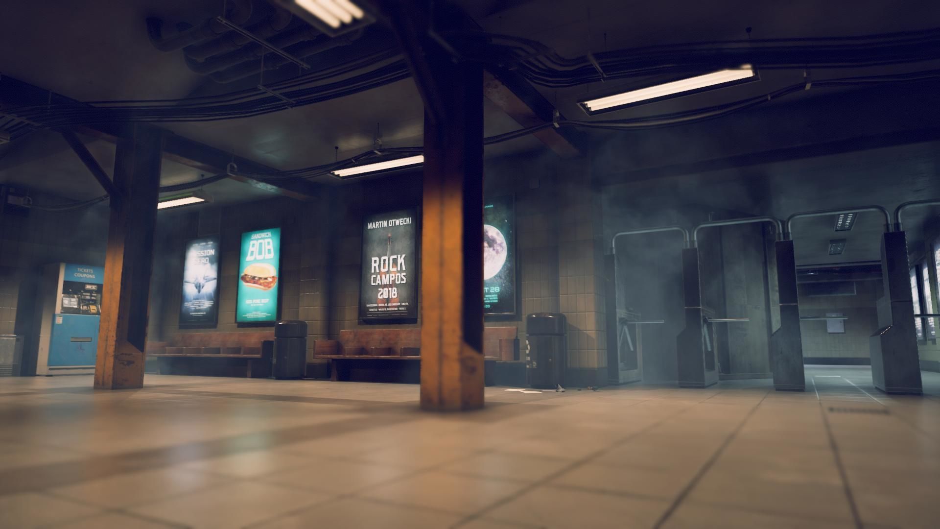 Metro station modular kit Low-poly 3D model_6