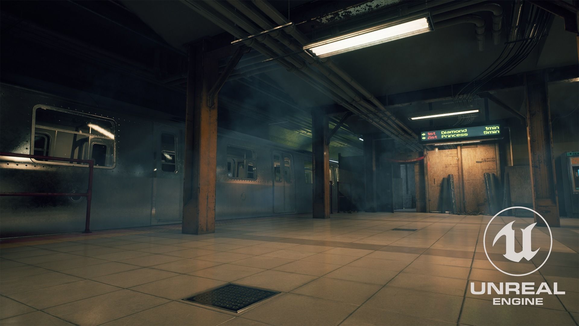 Metro station modular kit Low-poly 3D model_15