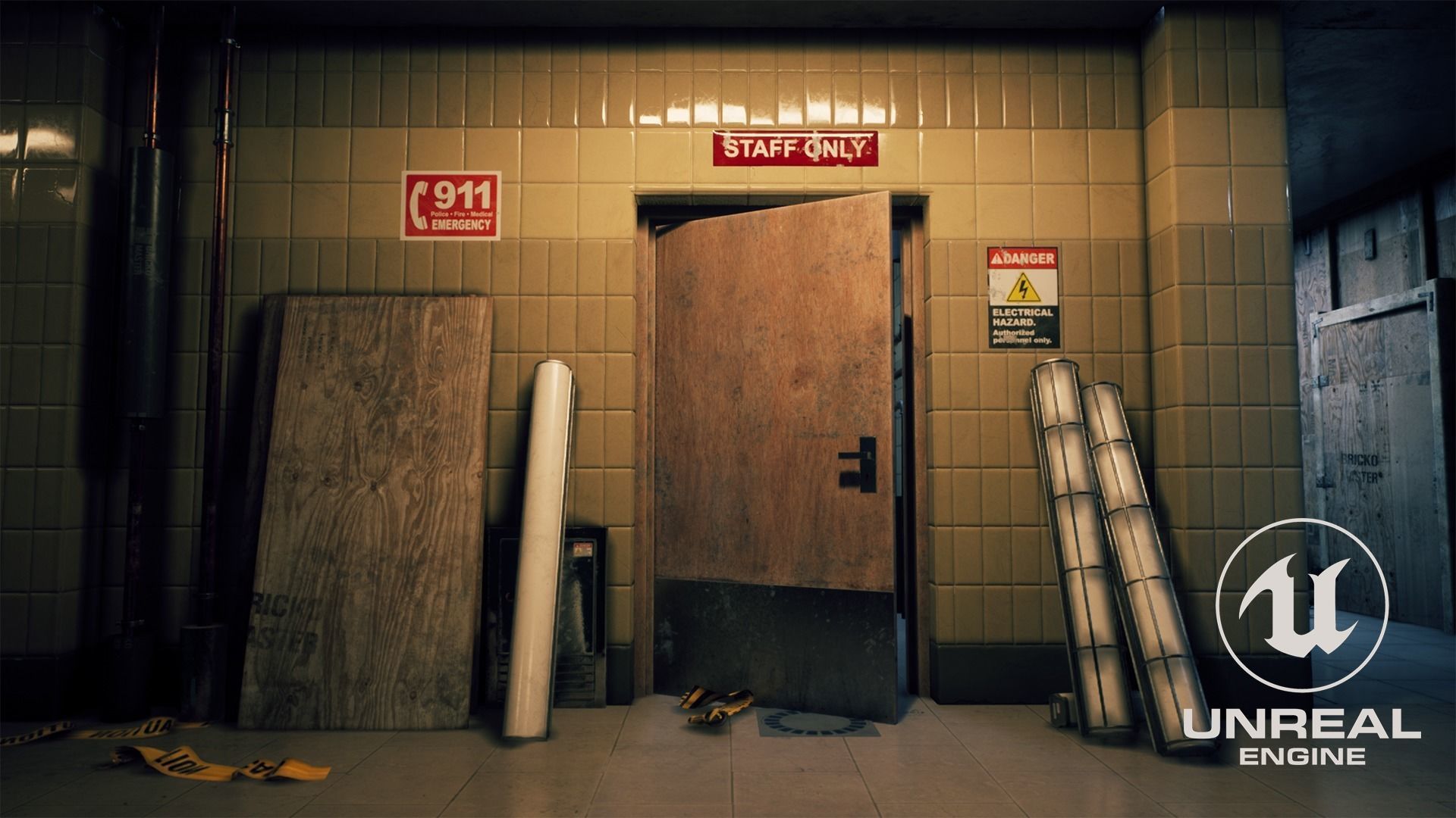 Metro station modular kit Low-poly 3D model_16