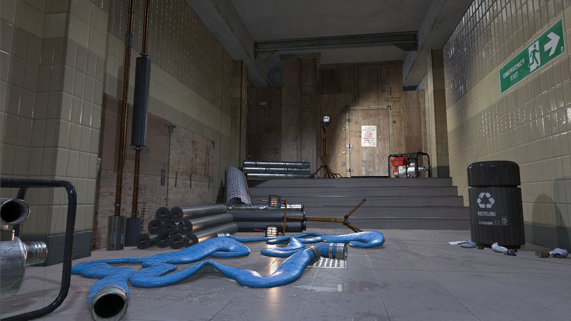 Metro station modular kit Low-poly 3D model_13