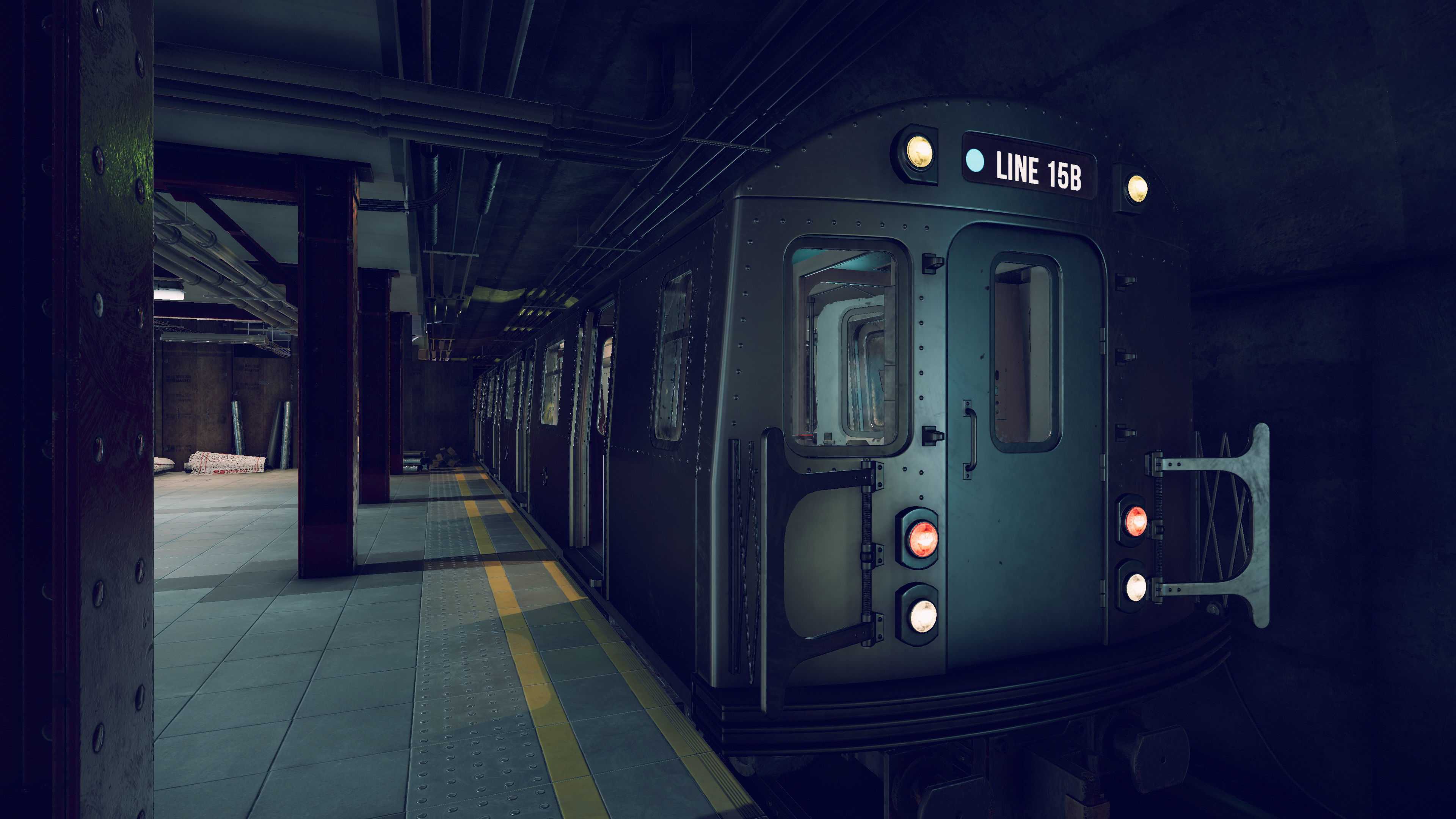 Metro station modular kit Low-poly 3D model_2