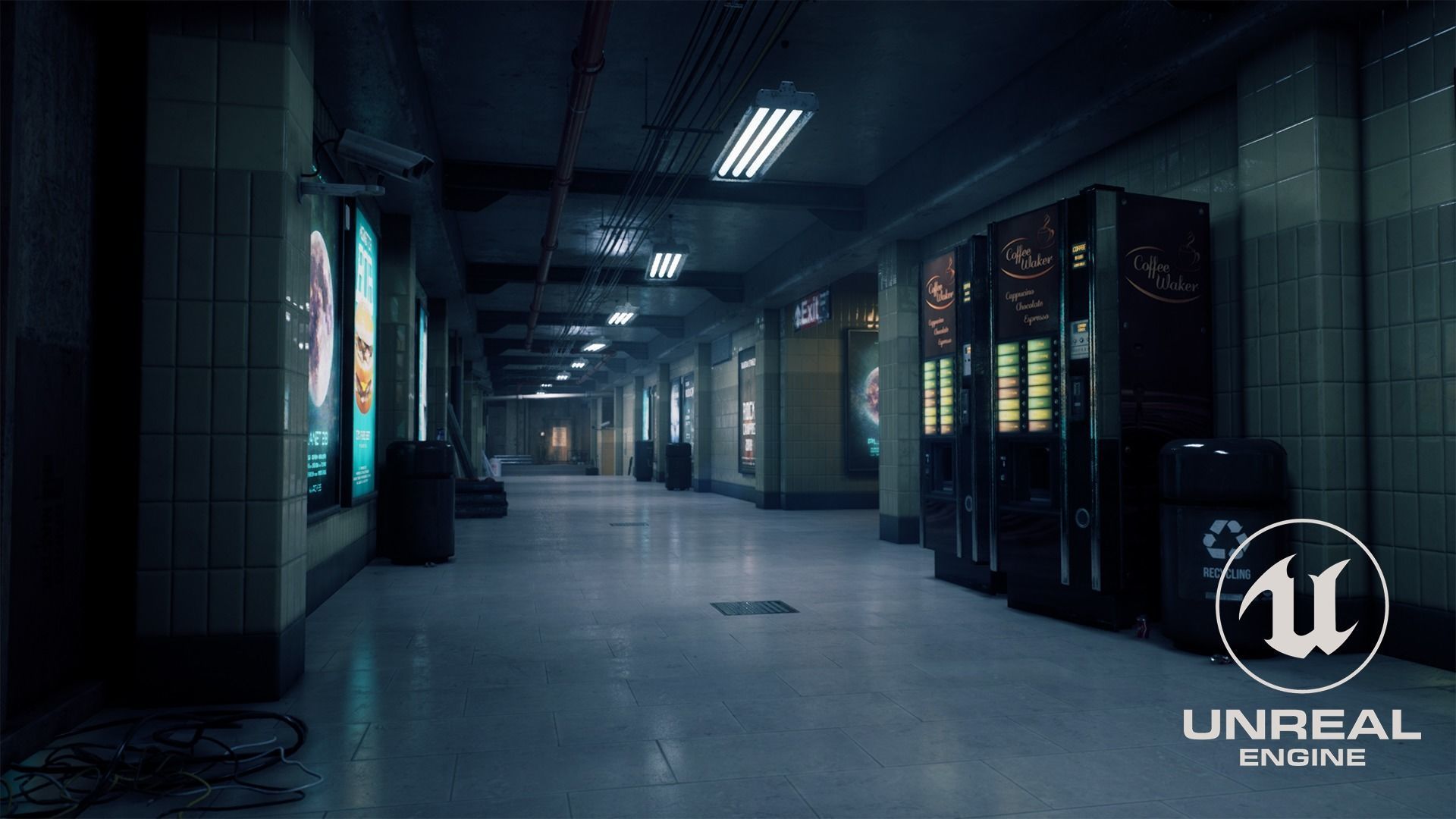 Metro station modular kit Low-poly 3D model_17