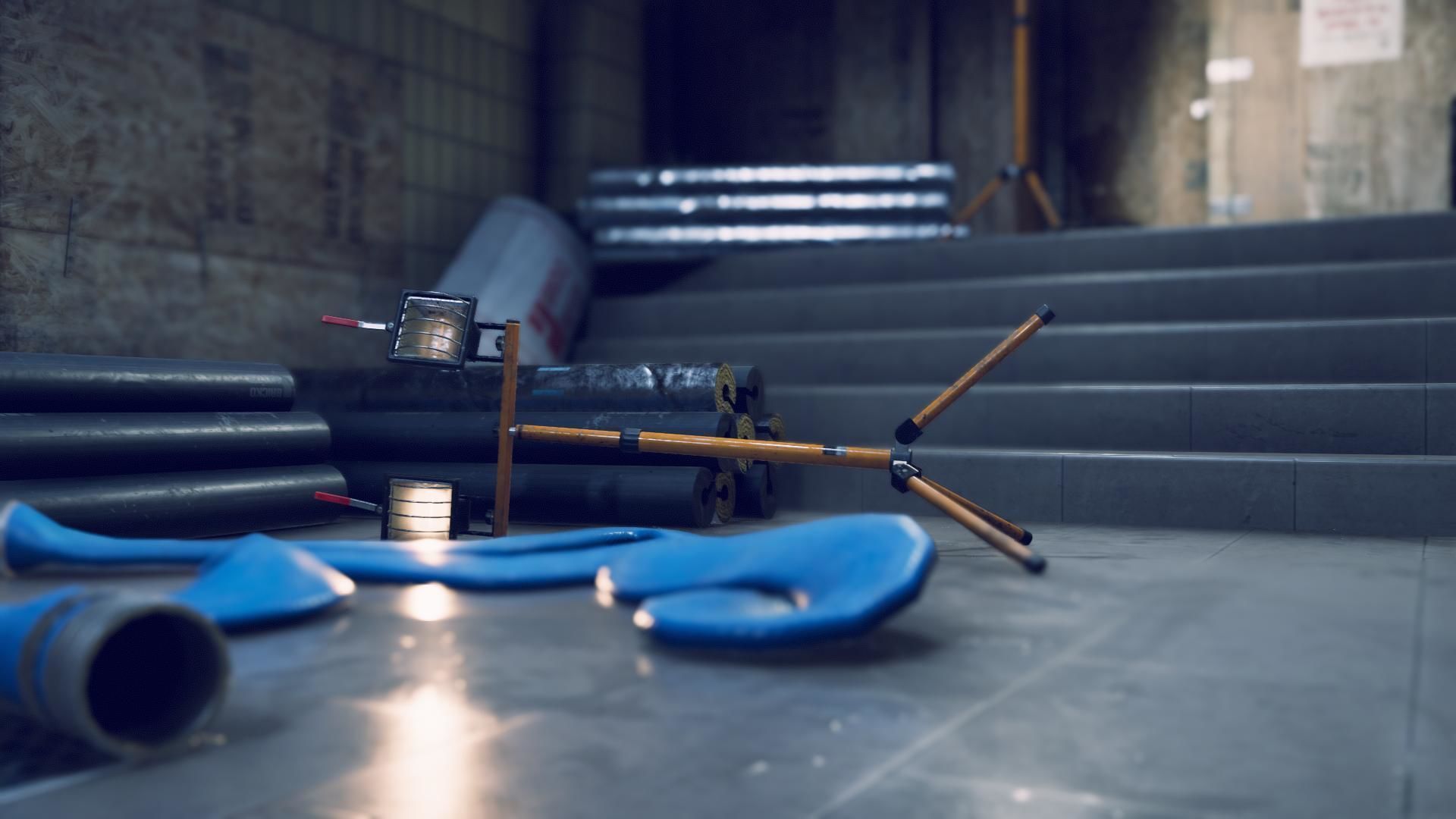 Metro station modular kit Low-poly 3D model_8