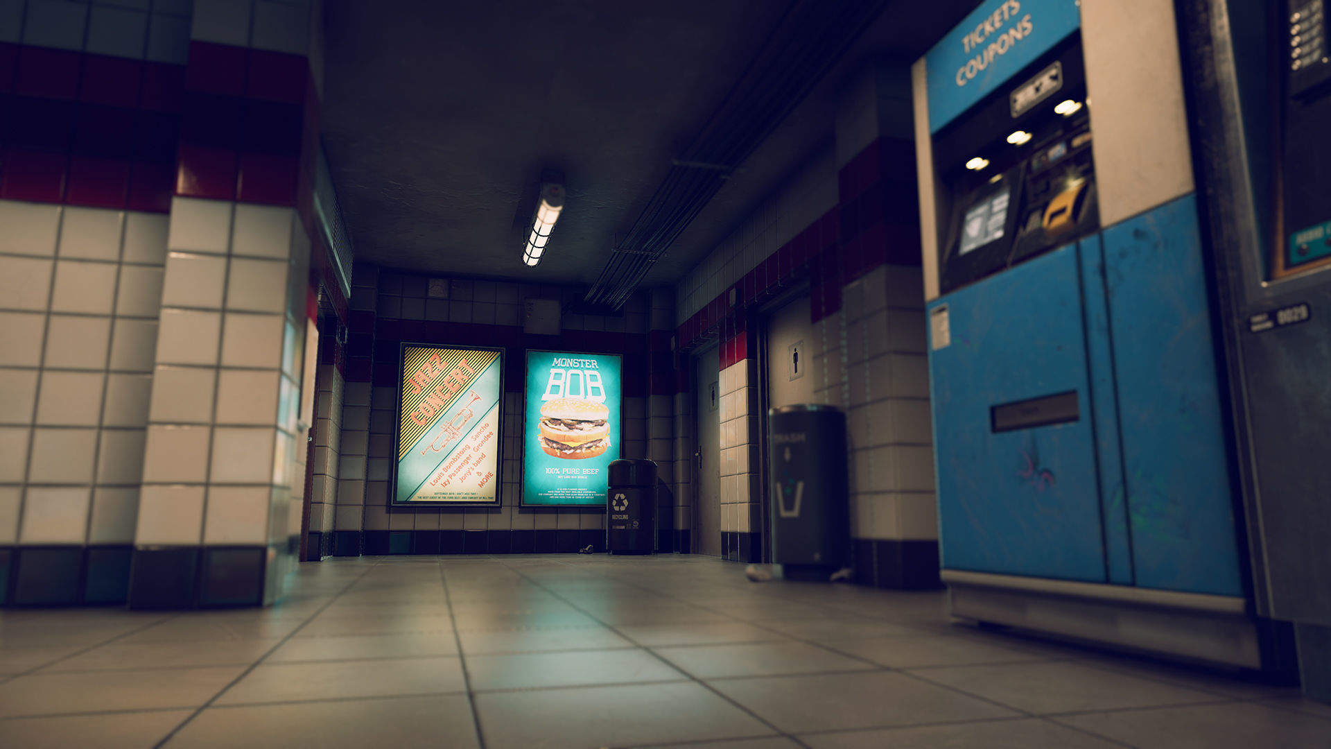 Metro station modular kit Low-poly 3D model_4