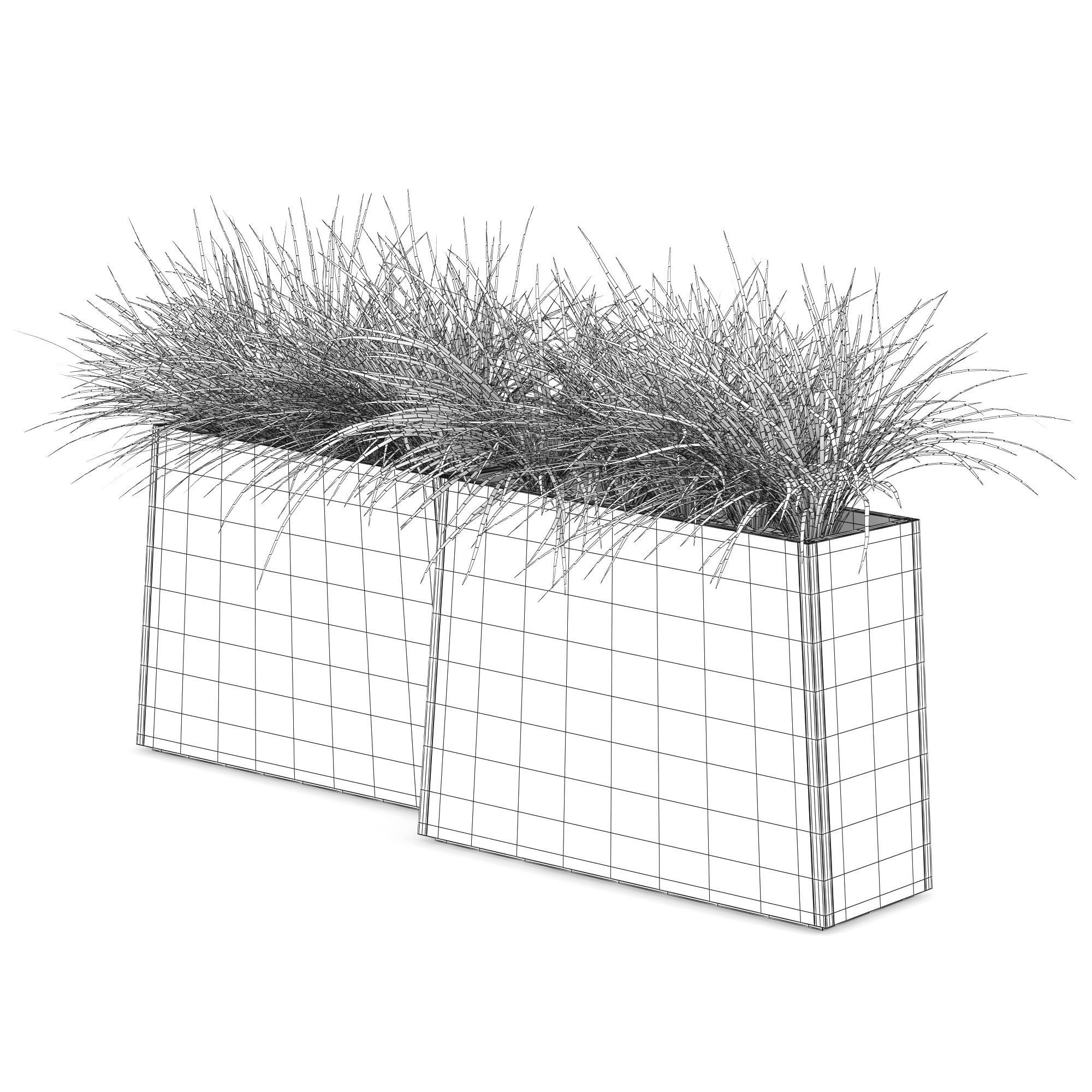 Twista Contemporary Modern Outdoor Planter Pot grass 3D model_12