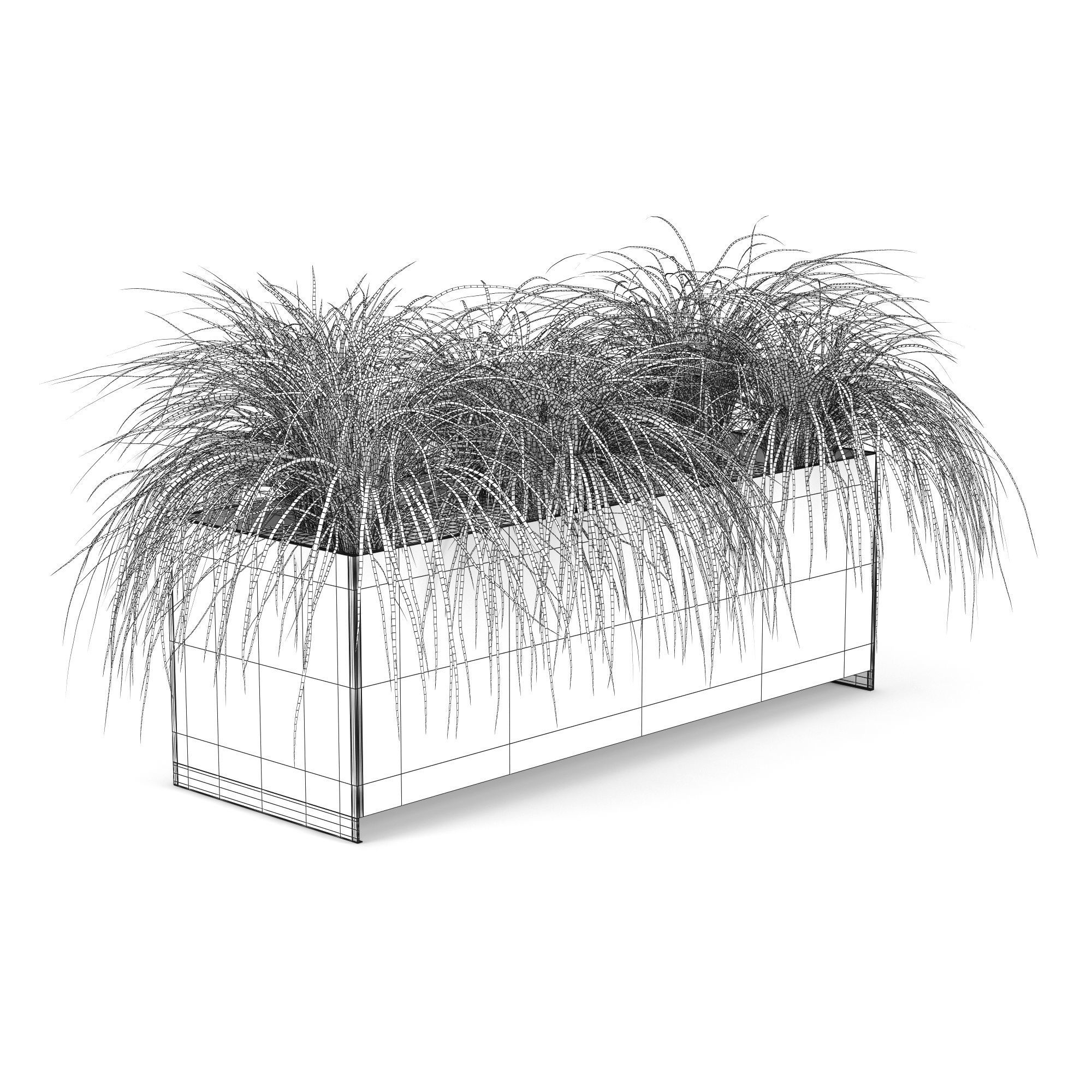 Twista Contemporary Modern Outdoor Planter Pot grass 3D model_11