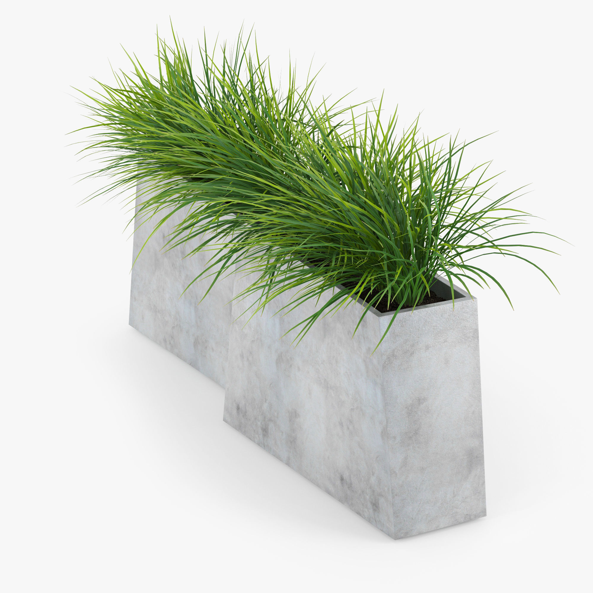 Twista Contemporary Modern Outdoor Planter Pot grass 3D model_3