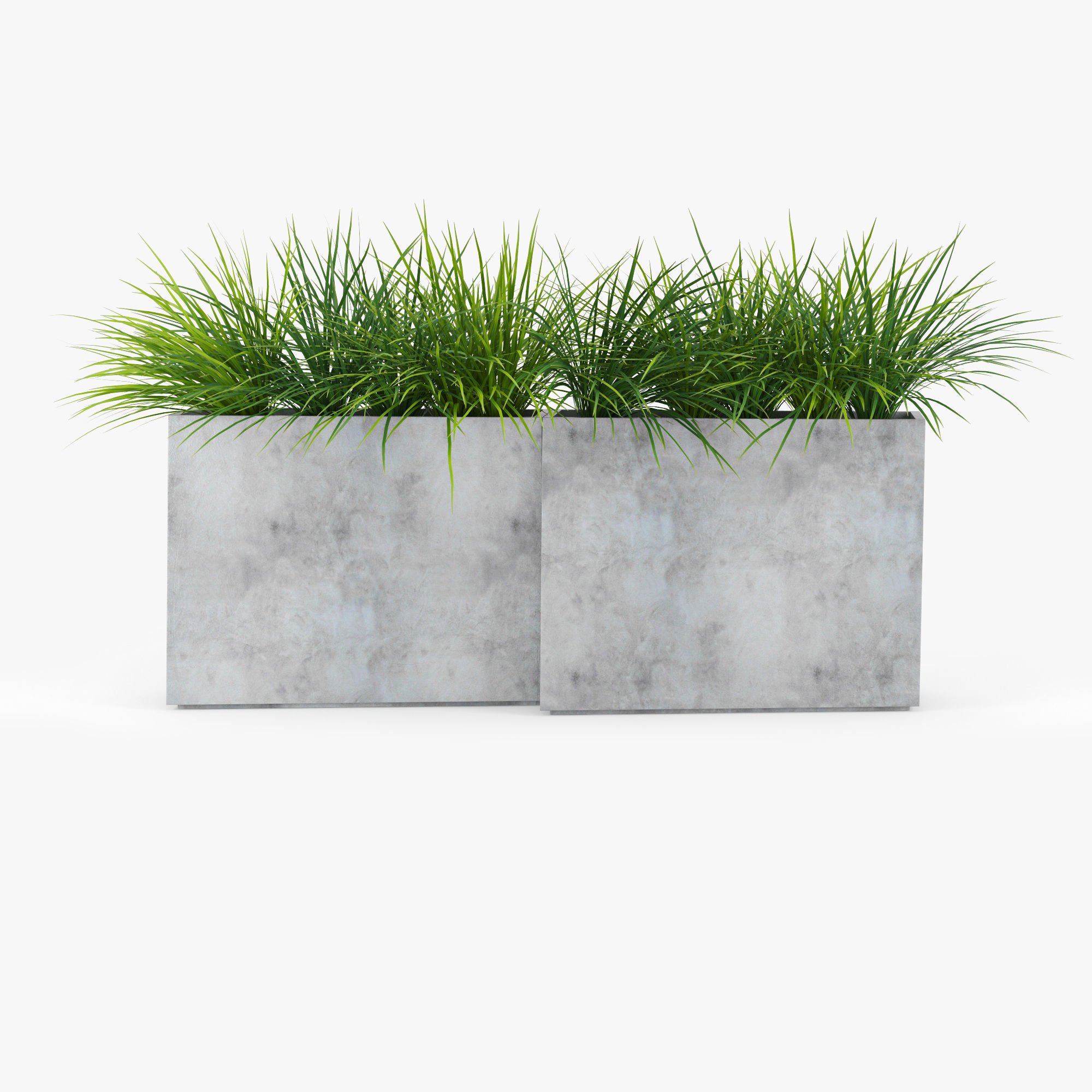 Twista Contemporary Modern Outdoor Planter Pot grass 3D model_2