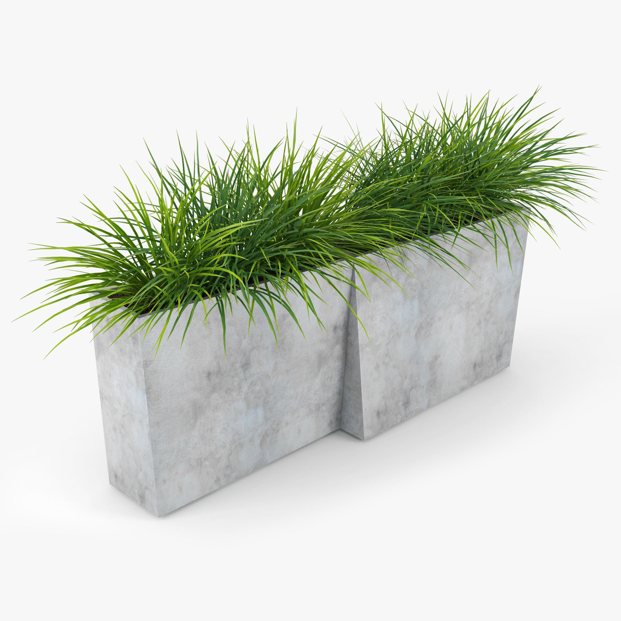 Twista Contemporary Modern Outdoor Planter Pot grass 3D model_1