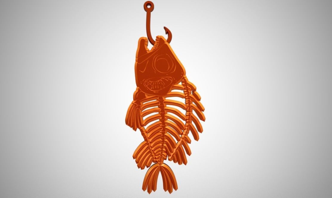 Fishbone Necklace 3D print model_1