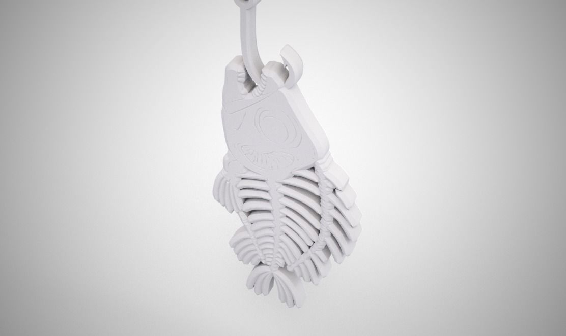 Fishbone Necklace 3D print model_9