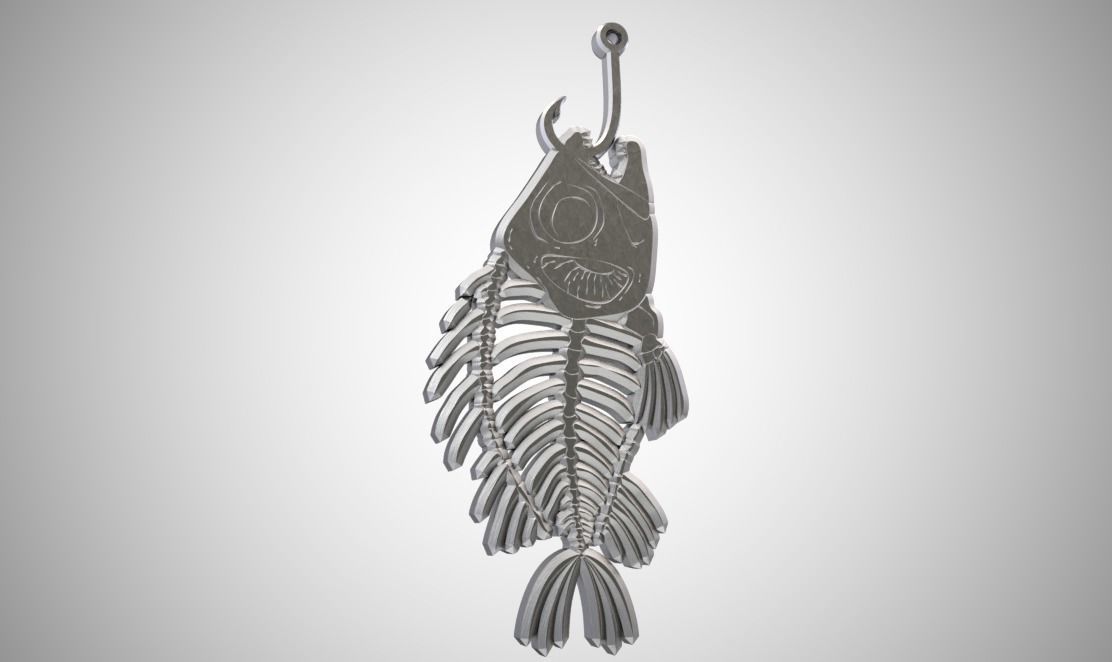 Fishbone Necklace 3D print model_4