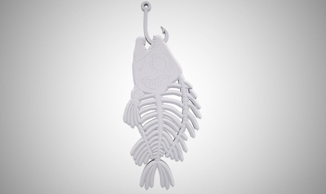 Fishbone Necklace 3D print model_8