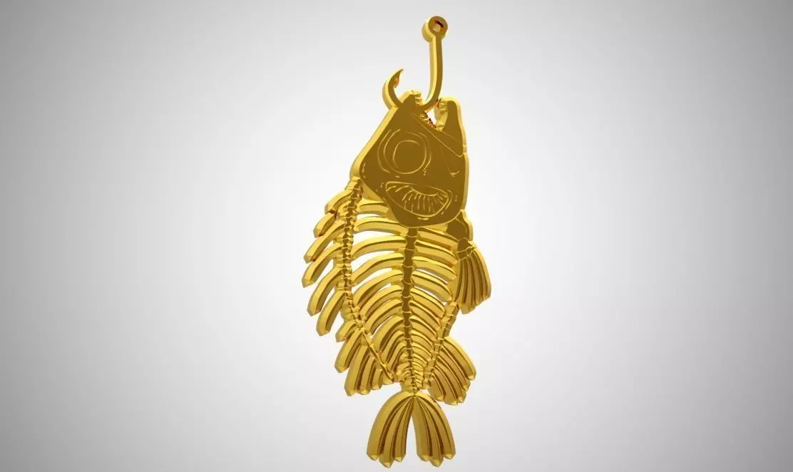 Fishbone Necklace 3D print model_0