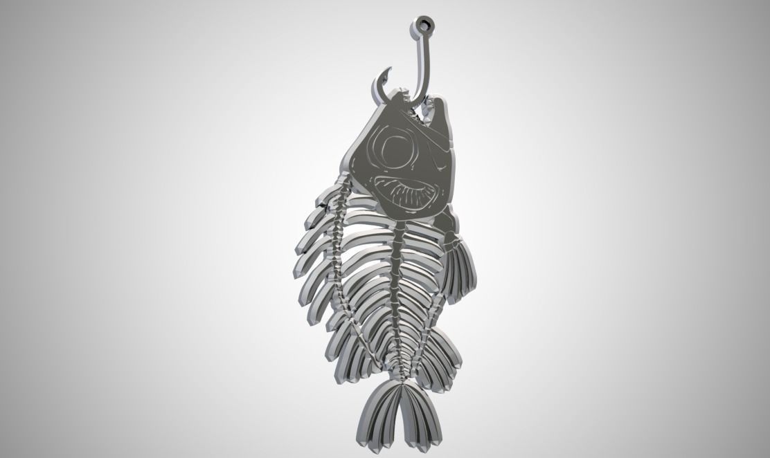 Fishbone Necklace 3D print model_3