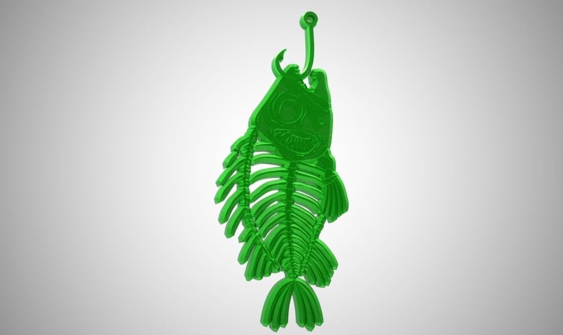 Fishbone Necklace 3D print model_2
