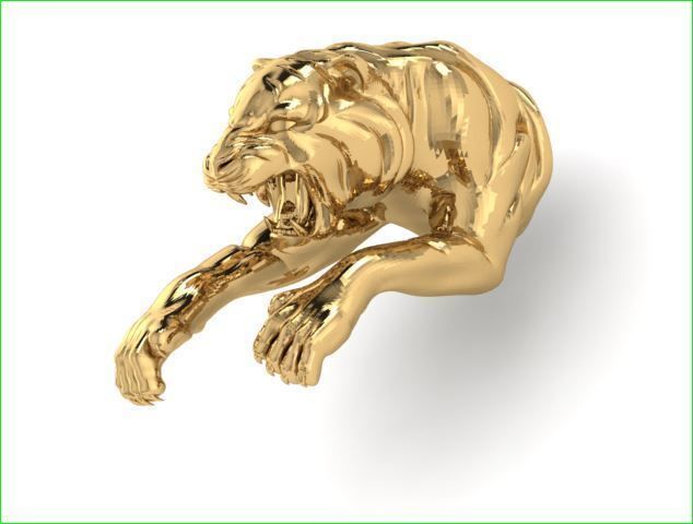 TIGER gold head ring 3D print model