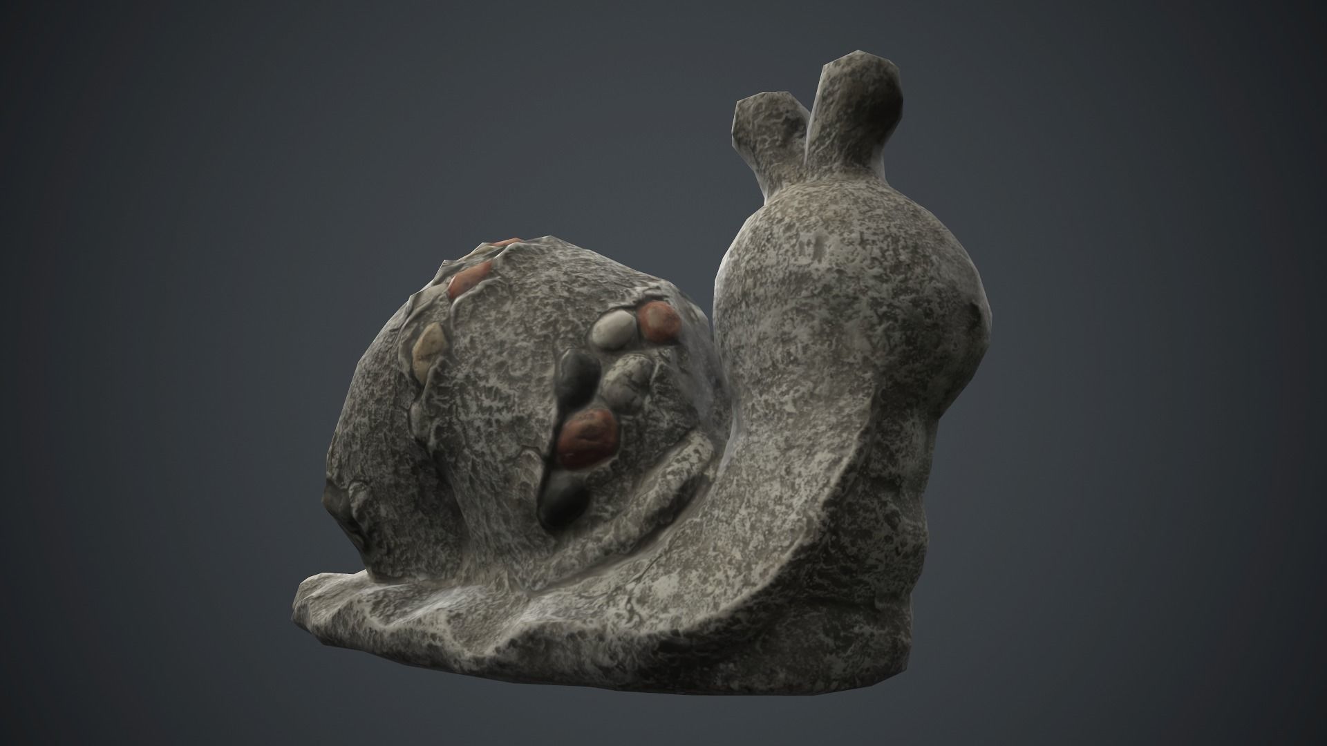 Snail Sculpture PBR Game Ready Low-poly 3D model_9