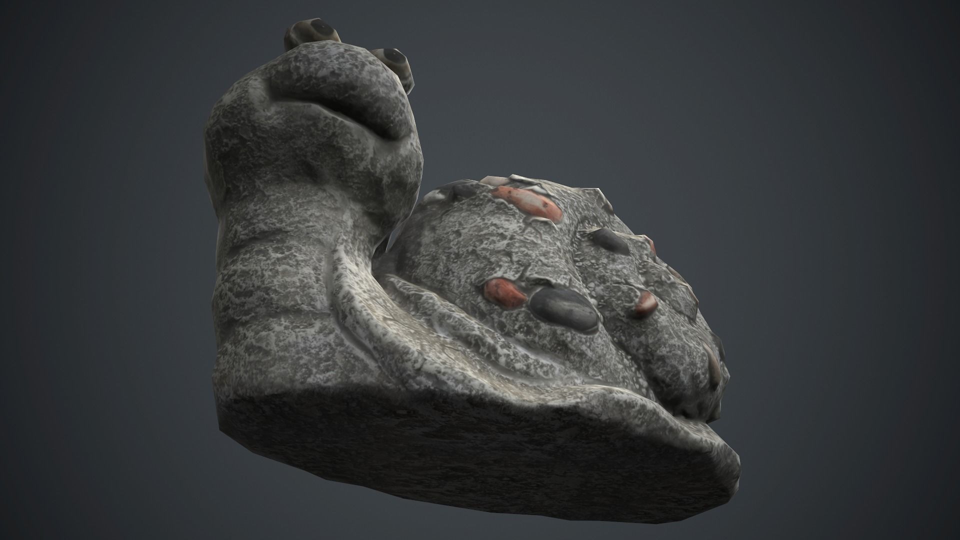 Snail Sculpture PBR Game Ready Low-poly 3D model_11