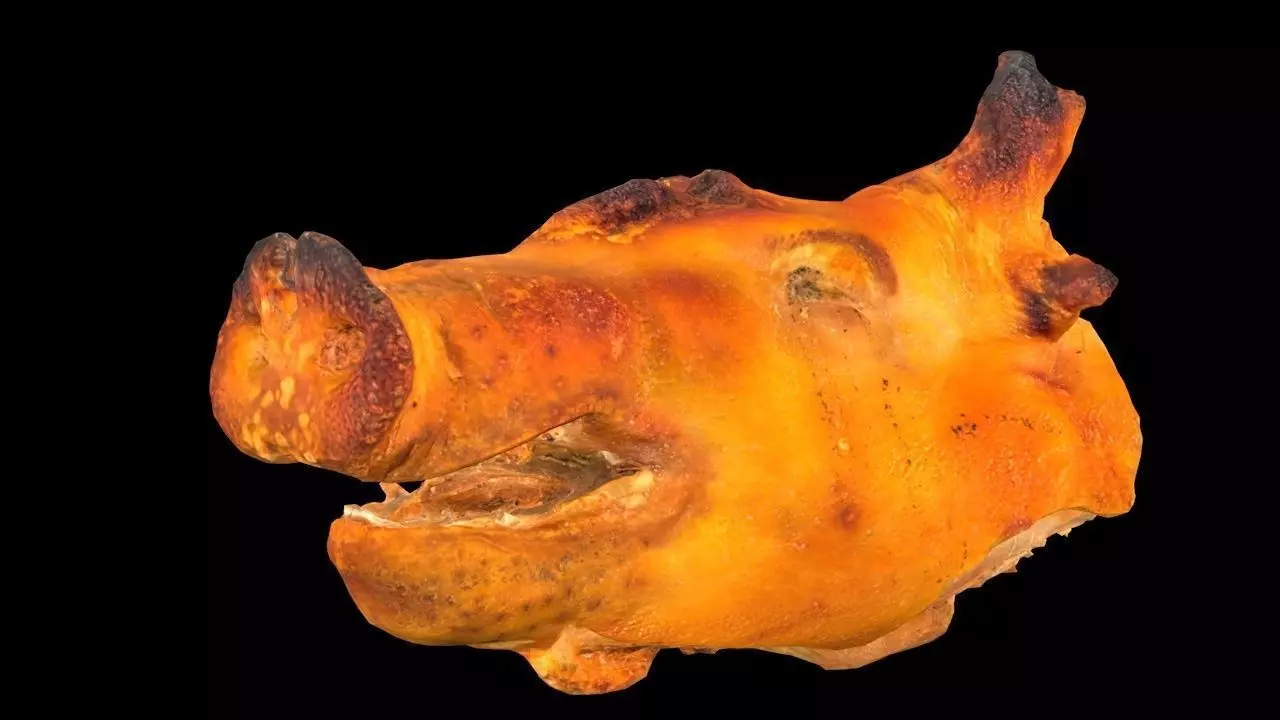 Roast Piglet - 2 versions Low-poly 3D model_0