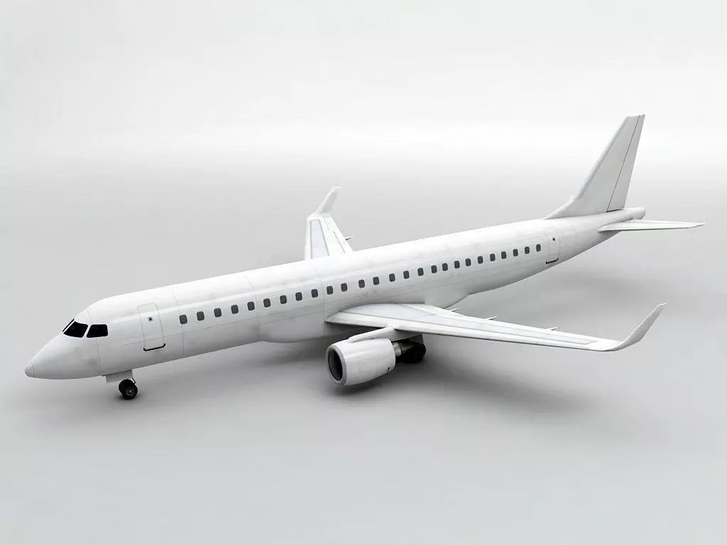 Embraer ERJ 190 - Generic White Low-poly 3D model_0