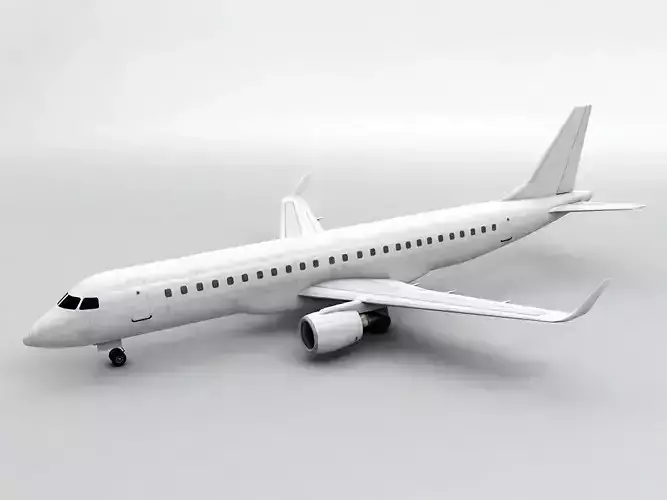 Embraer ERJ 190 - Generic White Low-poly 3D model