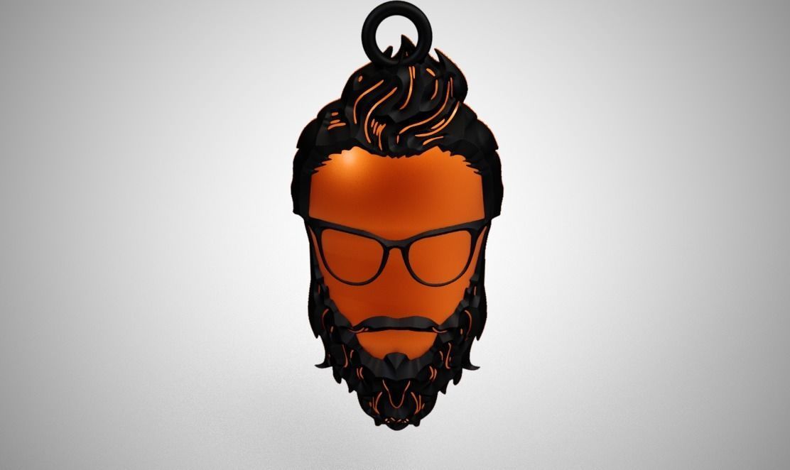 Beard Necklace 3D print model_10