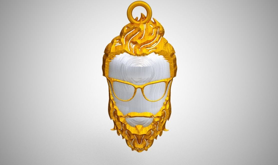 Beard Necklace 3D print model_3