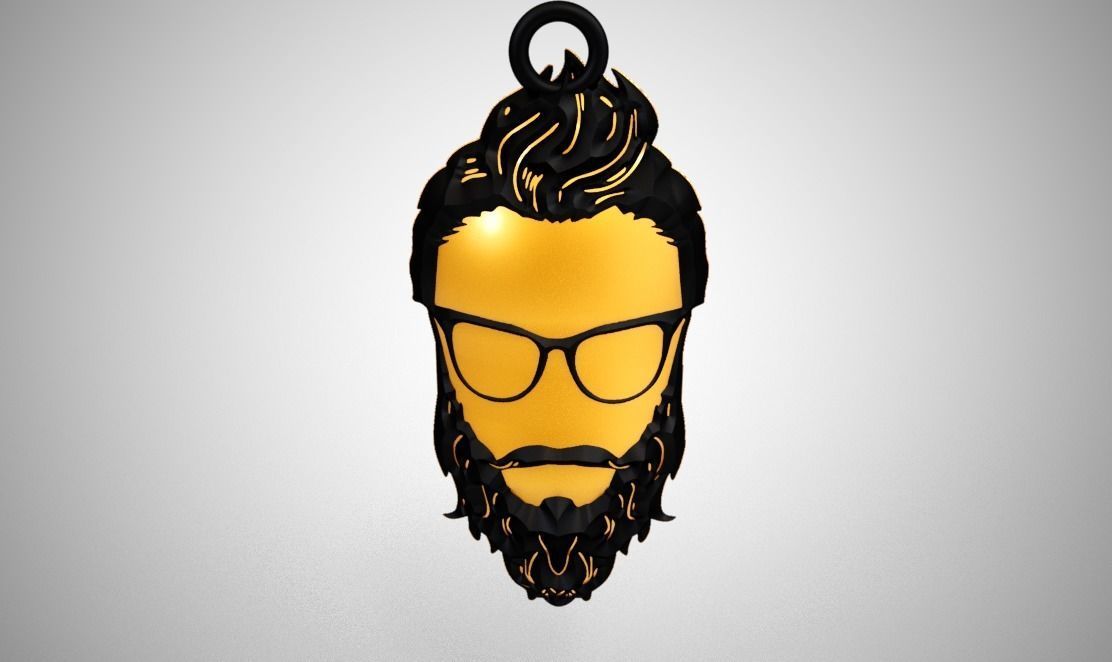 Beard Necklace 3D print model_9