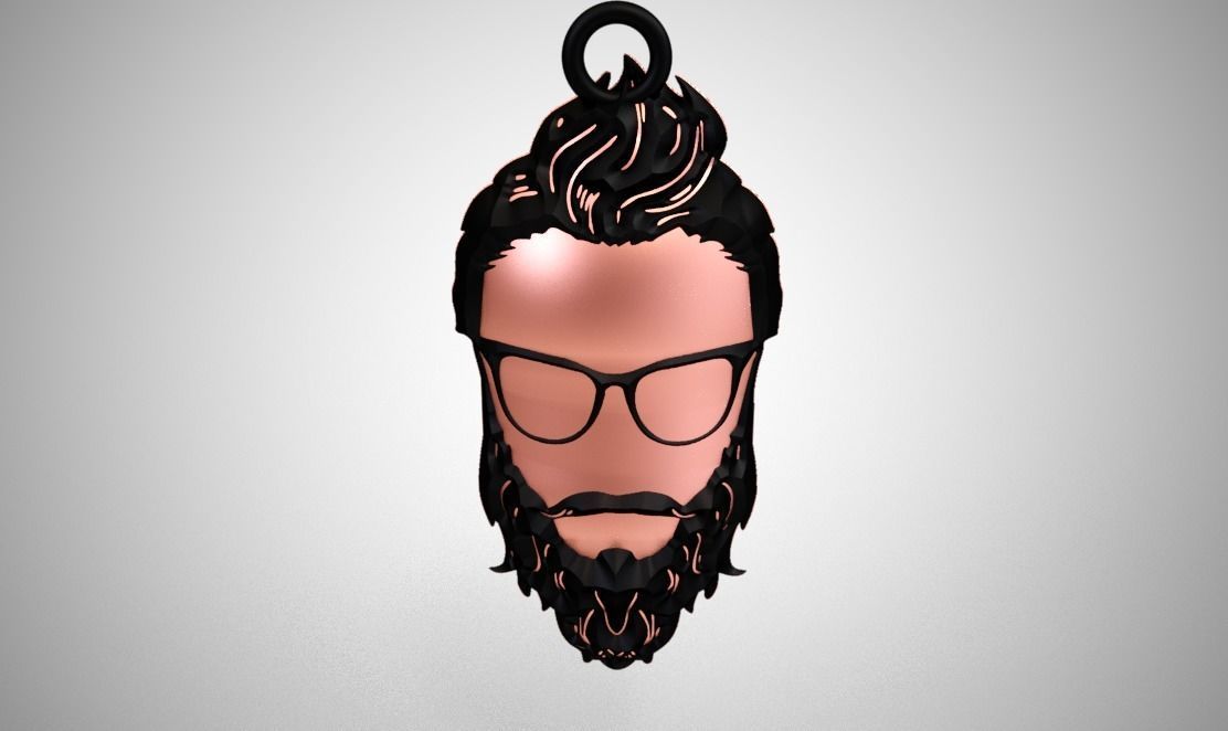 Beard Necklace 3D print model_7