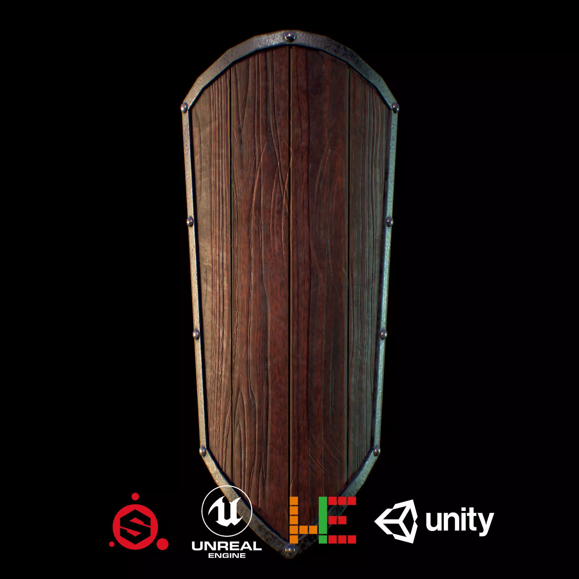 HIE Game Ready Shield D180201 Low-poly 3D model_0