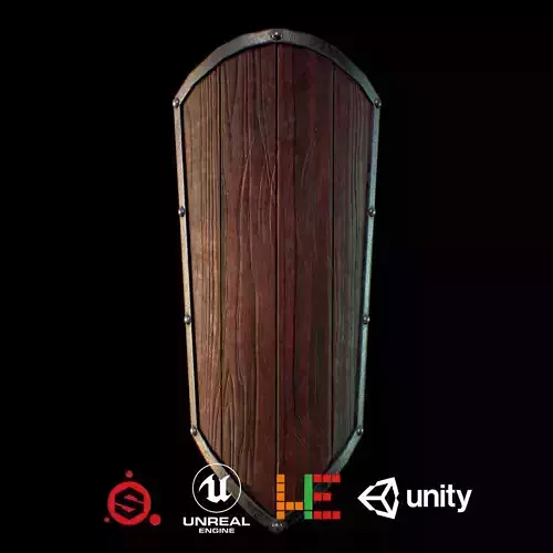 HIE Game Ready Shield D180201 Low-poly 3D model