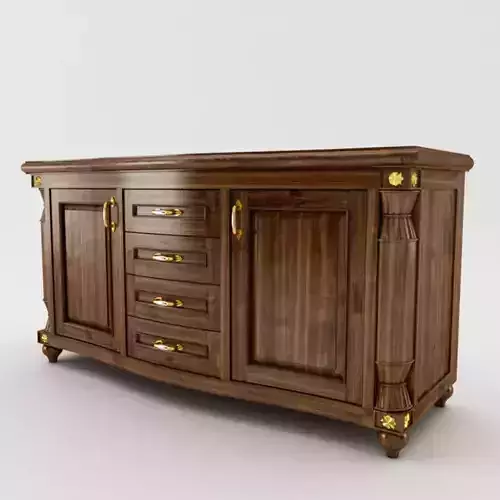 Sideboard wooden dresser with gold handles