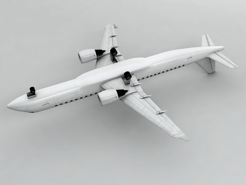 Embraer ERJ 195 - Generic White Low-poly 3D model_1