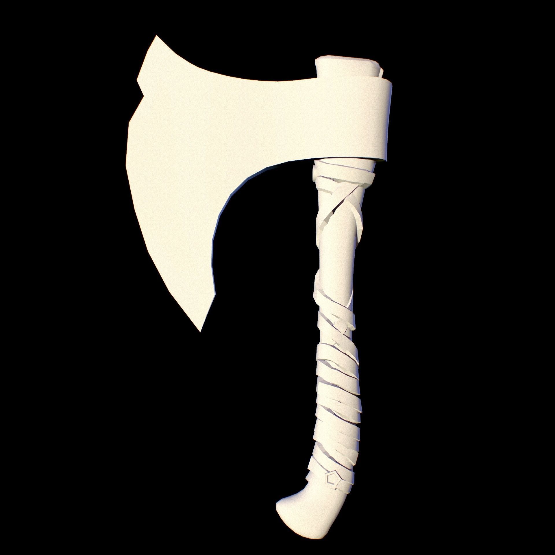 HIE Game Ready Viking Axe D180212 Low-poly 3D model_7