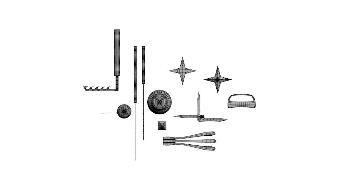 Weapons 3 texture pack Low-poly 3D model_1