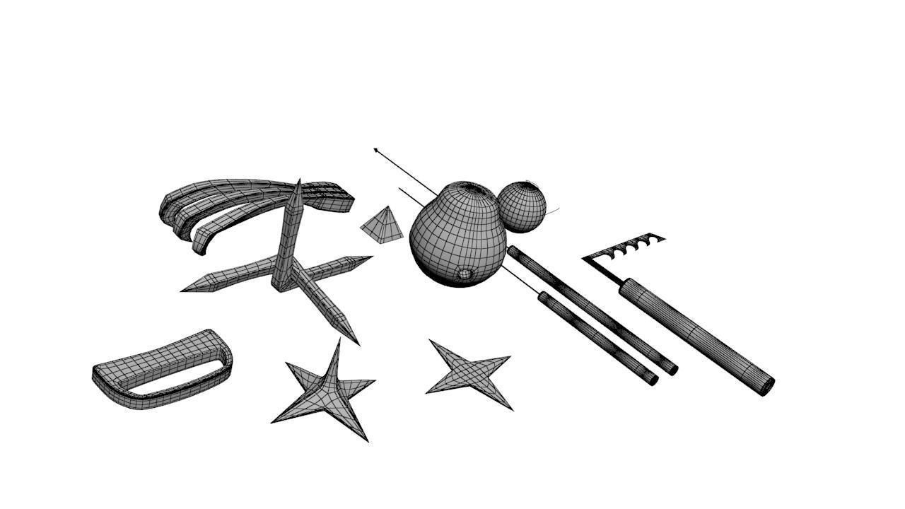 Weapons 3 texture pack Low-poly 3D model_4