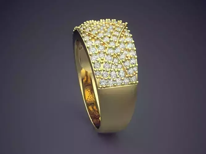 Thick Wedding Ring With Diamonds 1095