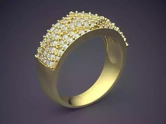 Thick Wedding Ring With Diamonds 1095