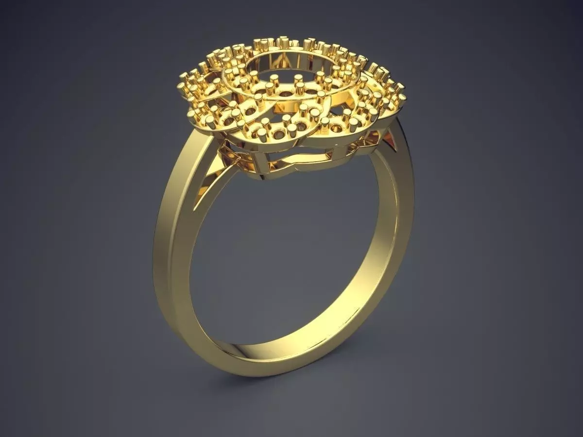 Flower-shape Ring 1116 3D print model