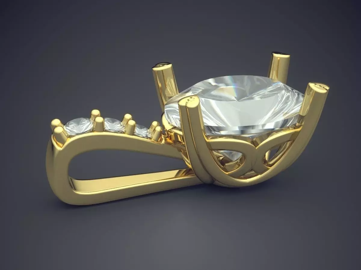 Pendant With Pearl 1320 3D print model_3