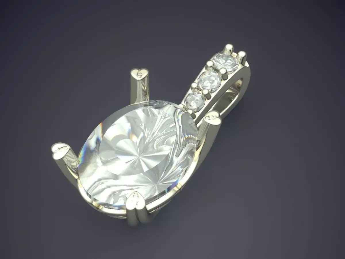 Pendant With Pearl 1320 3D print model_1