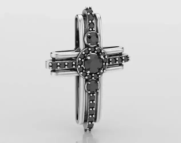 Stylish cross with stones 397