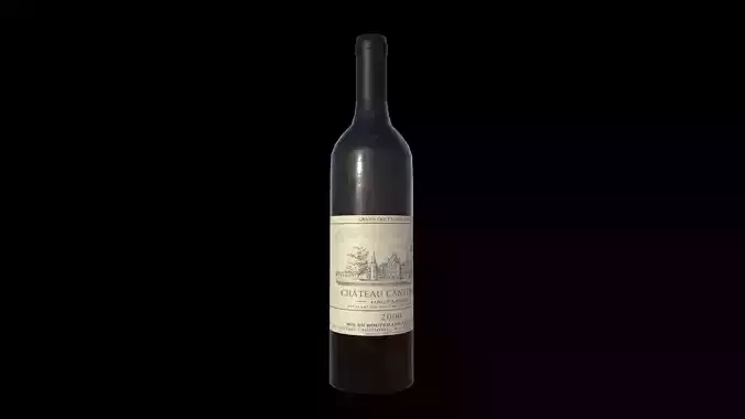 wine bottle Low-poly 3D model