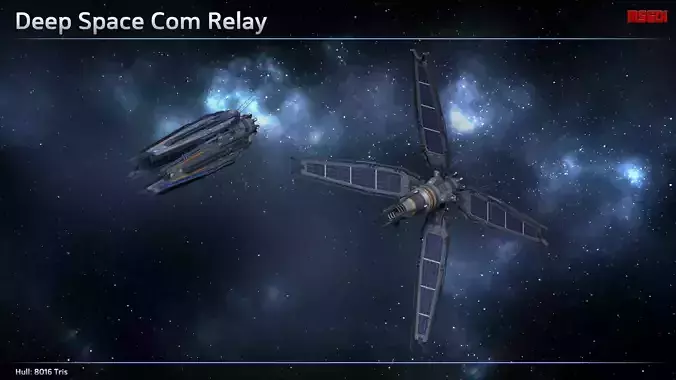 Deep Space Com Relay Low-poly 3D model