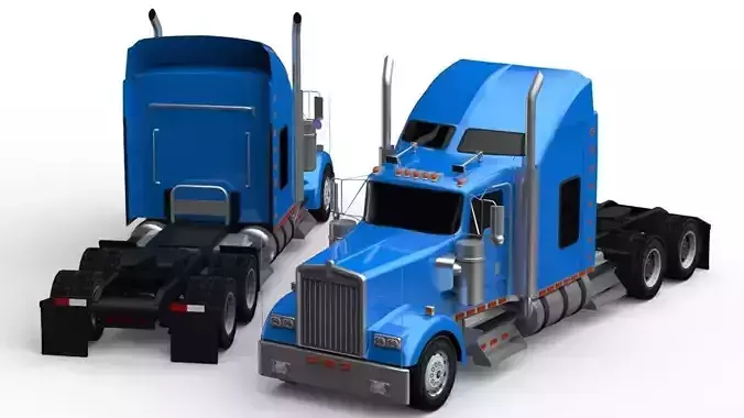 American truck Style Lowpoly Low-poly 3D model